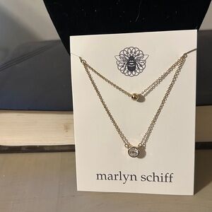 Marlyn Schiff Gold Double Layer Necklace